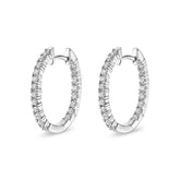 Diamond Oval Shaped Hoop Earrings - Dracakis Jewellers